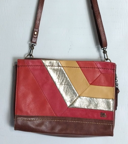 The Sak Womens Iris Demi Clutch Ruby Red Leather Shoulder Bag Crossbody Purse - Picture 3 of 7
