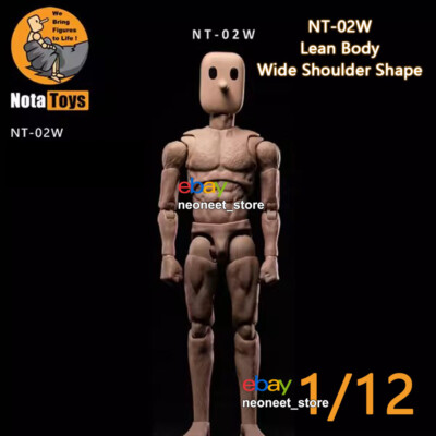 NT-02W: Nota Studio Notaman 1/12 Scale Male Base Body - Slim, Wide Shoulder Type