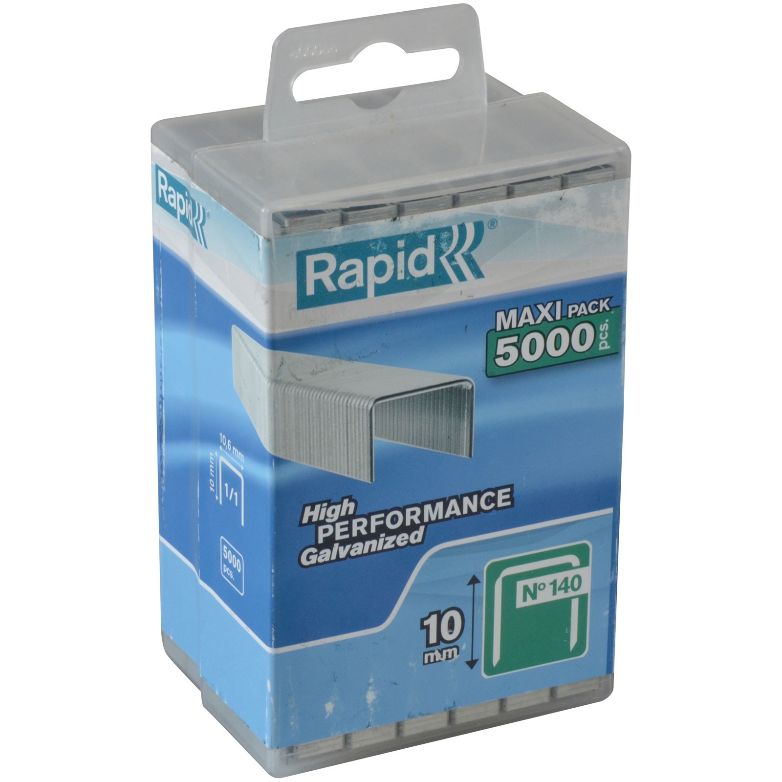 Rapid 140/10 10mm Galvanised Staples Poly Pack 5000
