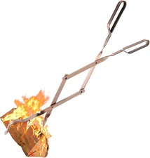 Log Grabber Fireplace Tongs Wood Fired Oven Tool Grill Camping Fire Pit Tool