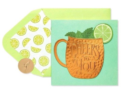 Papyrus Birthday Card Copper Mug ''Cheers To You'' Moscow Mule