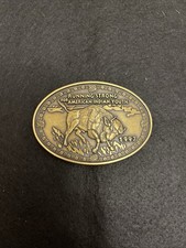 Running Strong for American Indian Youth 1997 Brass Belt Oval Buckle Buffalo