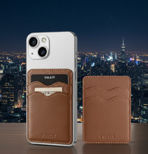 Stick-on Phone Card Holder: RFID Leather Wallet for iPhone, Women and Men - Case