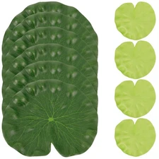10 Pcs 18 cm Floating Lotus Leaf Fish Pond Aquarium Water Decorative Leaf Green