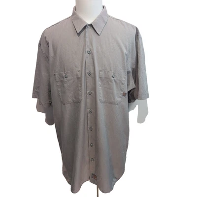 Chemise Dickies 2XL Gris Workwear Manches Courtes 2 Poches Logo - Photo 1/4