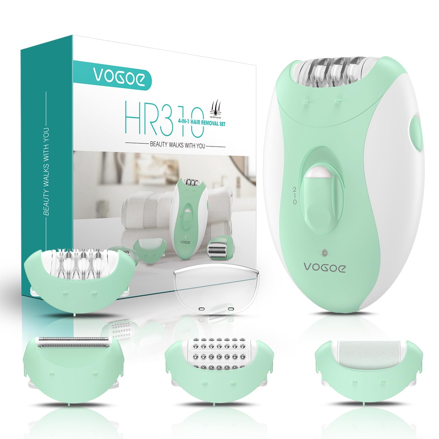 VOGOE Epilator for Women, 4in1 Epilators Hair Removal for Body, HR310
