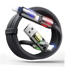 240W 4 in 1 Charging Cable USB C to Lightning Cable MFi 6.6FT Black