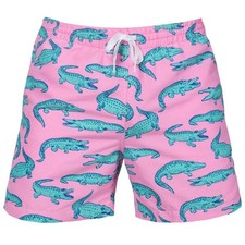 Chubbies size Men's Large Pink Alligator Swim Trunks The Glades 5.5"