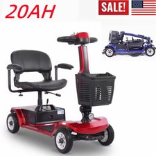 4 Wheels 20AH Mobility Scooter E-Power Wheel Chair  Adjustable Seat W/Handrail