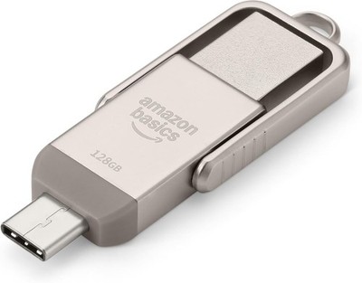 Amazon Basics USB-Stick 128GB USB-C & USB-A Dual-Anschluss, Champagner.