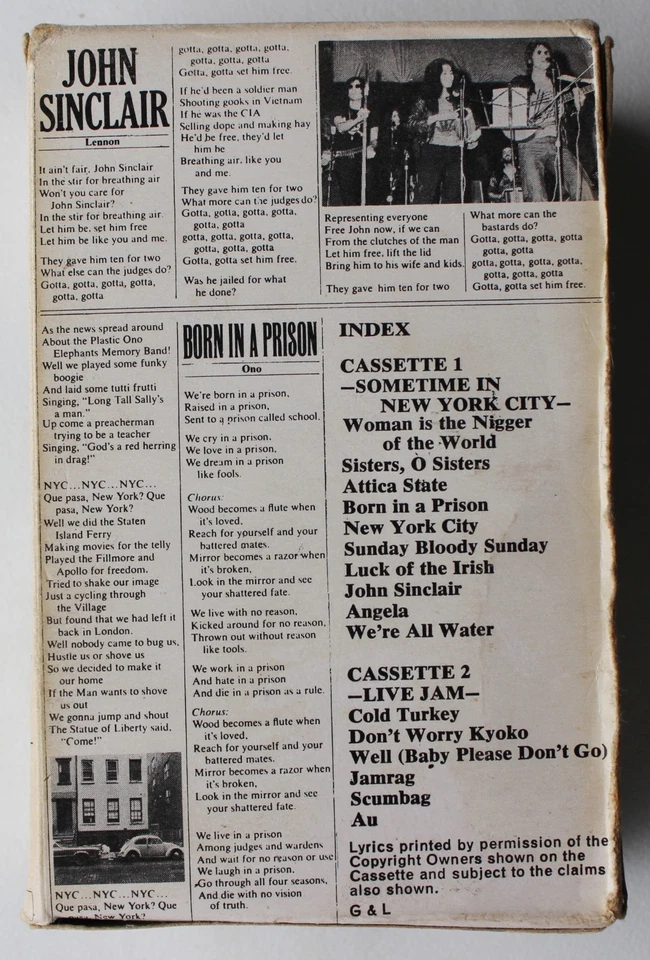 JOHN LENNON - SOME TIME IN NEW YORK (APPLE TCPCS716) 1972 UK 2x CASSETTE SET - Image 3 of 4