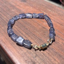 Iolite Magnetic 8in. Bracelet 8-14mm Gold Plated Handmade