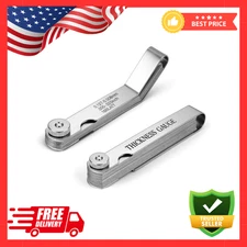 Feeler Gauge Set 2pcs Stainless Steel 32 Straight 16 Offset Blades SAE Metric