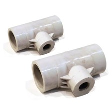  2-Pack PVC Tee Fitting 1/2" Reducing Threaded Poultry Water Drinker Cup Nipple