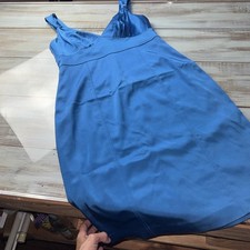 Women  s David Meister dress size 8 blue satin Medium Back Zip Midi NWOT