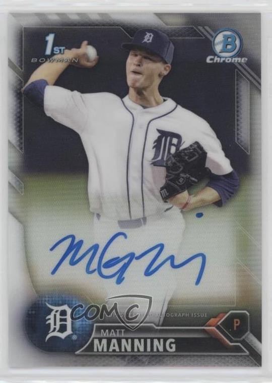 2016 Bowman Draft Chrome Pick Refractor 430/499 Matt Manning #CDA-MM Auto s3g