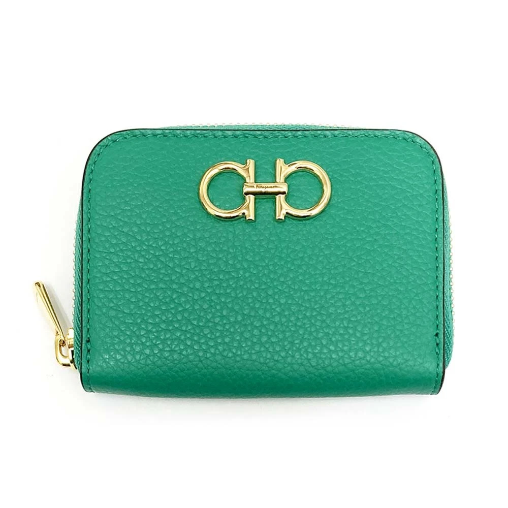 Ferragamo — FERRAGAMO 22 0406 758665 Women's Gancini Card Case/Coin Case/Wallet Green