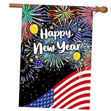 New Years Flag,Happy New Year Garden Flag 28 x 40 Inch Double Sided Happy New