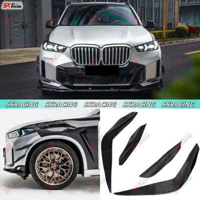 Fits BMW X5 G05 LCI  24-26 Carbon Fiber/Unpainted FRP Front Bumper Canards Fins