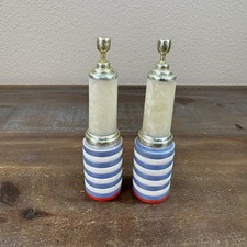Luces en forma de faro Art Deco de la década de 1930 de plástico esmerilado (fabricante y uso desconocido)