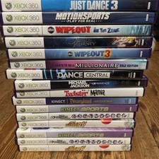 Microsoft 1414 Xbox 360 Kinect Sensor Bar - Black With Games Lot All Tested