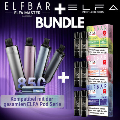 ELFA MASTER by ELFBAR + 3x Elfa Prefilled Pod Kombipaket 0/20mg Nikotin Nic Salt