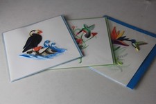 Lot of 3 Different Quilling Greeting Cards Sale Individually!