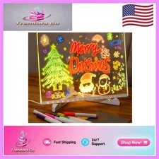 Multi-Purpose 11.8 x 7.9” LED Dry Erase Board with 14 Colorful Pens Included