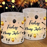 Windlicht Tischdeko Silvester Happy New Year Deko 12Er Set FüR Teelichter Kerzen