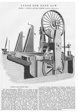 PICKLES & SON Hebden Bridge Large Log Band Saw Antique Print 1894