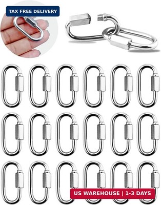 20 Pack 304 Stainless Steel M3.5 Chain Link 1/8 Inch D Shape Locking Quick New