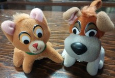 Vintage Disney Oliver the Cat and Dodger The Dog McDonalds Plush Toy 1988