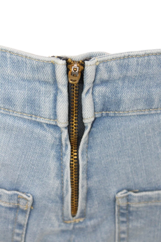 Pantalones cortos de mezclilla Lola Jeans para mujer de algodón marinero tiro medio con cremallera azul talla 26 Foto 4 de 4