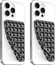 2 Pack Silicone Suction Cup Phone Case Mount Double Sided, Non Slip Phone Access