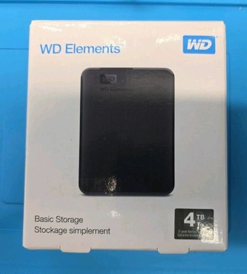 WD 4TB Elements Portable External Hard Drive for Windows, USB 3.2 Gen 1/USB 3.0