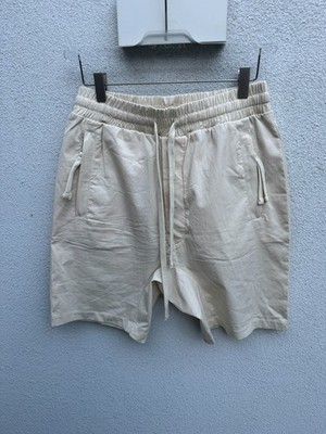Thom Krom Ivory Beige Cream Drop Crotch Cotton Shorts Size S