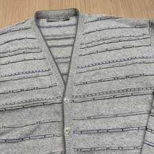 Vintage Grandpa Shenandoah Cardigan Sweater XL Textured Knit multi color USA