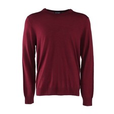 Hackett London Herren Pullover Burgund Merino Seide Rundhals M