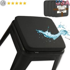 Anti-Slip PU Leather Cushion Metal Wooden Stools Set of 4 High Quality New