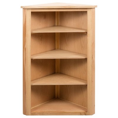 Solid Oak Wood Corner Shelf Space Saving Storage 23.2'' Hallway Shelf vidaXL