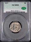 1917 5C Buffalo Nickel CACG MS65 CAC