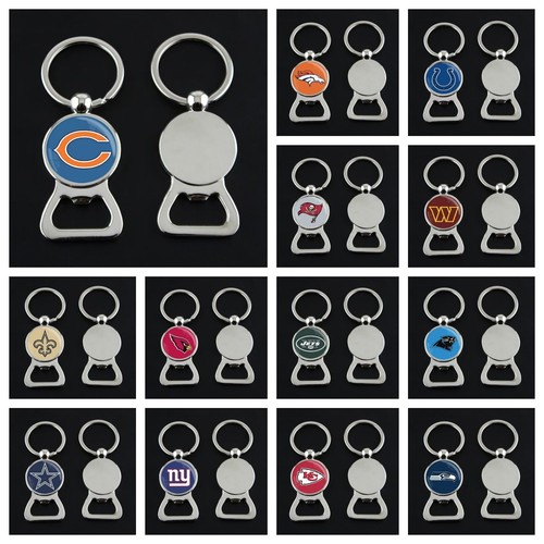 Bottle Opener Key Tag Keychain Key Ring keychain NFL Football - Picture 2 of 35