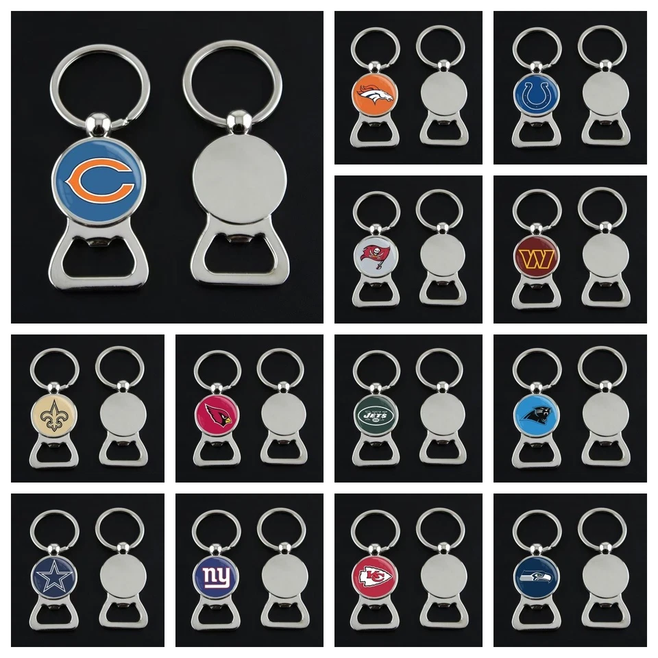 Bottle Opener Key Tag Keychain Key Ring keychain NFL Football - Image 2 of 3