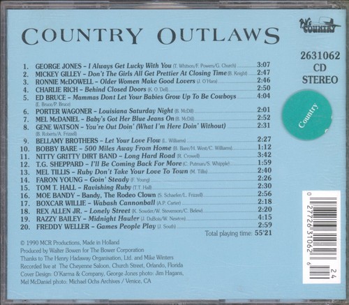 Verschiedene Künstler Country Outlaws CD Niederlande Big Country 1990 2631062 - Bild 2 von 2
