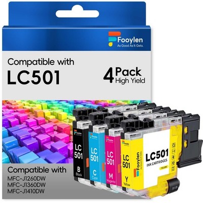 Fooylen LC501 Compatible Ink Cartridges Replacement for Brother LC501 Ink Cartri