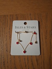 ladies brand new with tags gold coloured love heart bracelet