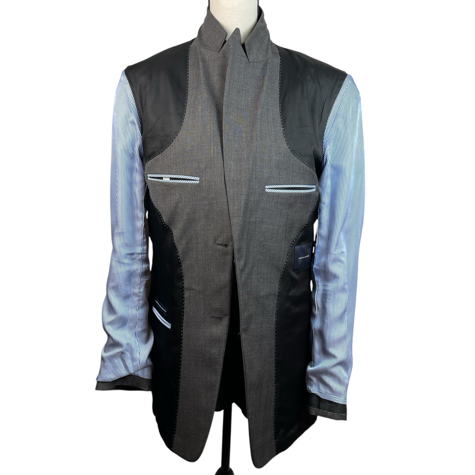 Tommy Hilfiger Men's Wool Blazer Sport Coat Jacket 38L Gray Plaid Two Button thumbnail 8