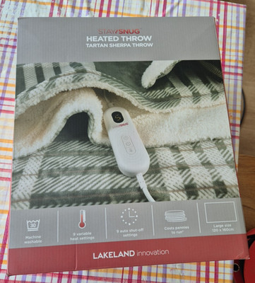 StaySnug Heizdecke Tartan Sherpa Heizdecke Luxus 9 Wärme selten