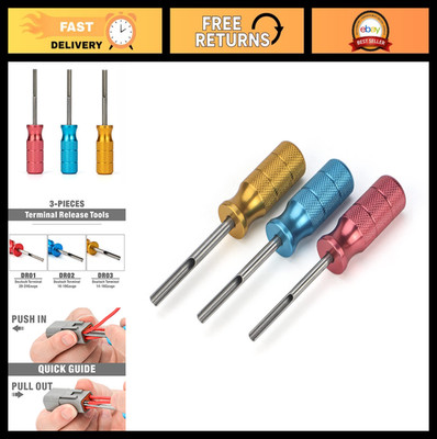 Terminal Extraction Tool Kit for Deutsch Contacts, 14-24 Gauge, 3-Piece Set