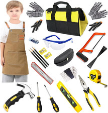 38-Pc Kids Real Tool Set w/ Tool Bag, Apron  Hand Saw Ages 6 